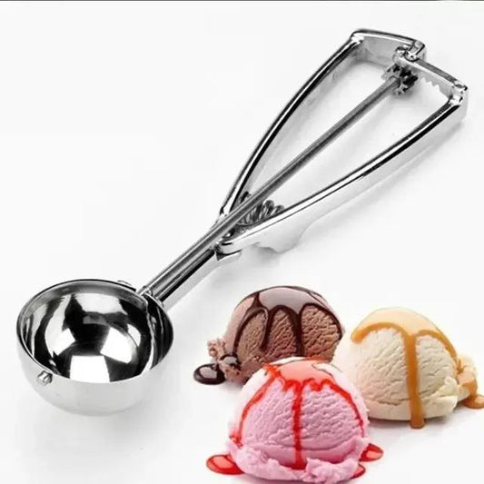 Stainless ice cream scoop.